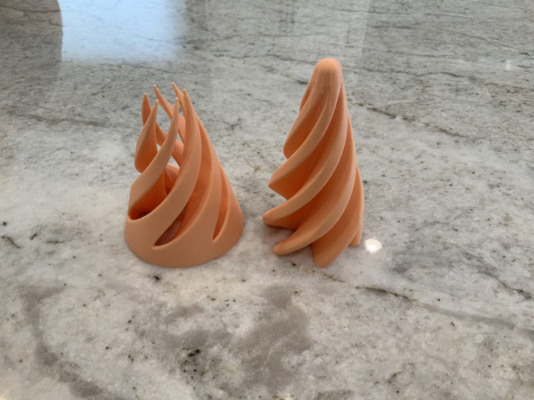 Spiral fidget, nested spiral cones